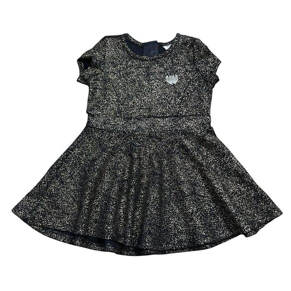Juicy Couture Other - Juicy Couture Toddler Girls Black Gold Sparkle A-Line Dress Short Sleeve Sz 12m